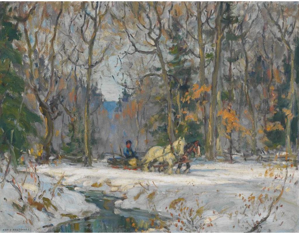 Manly Edward MacDonald (1889-1971) - Logging Team In The Woods