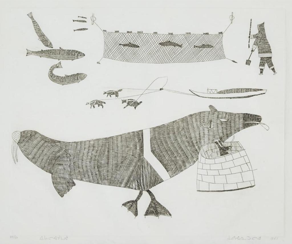 Quvianatuliak Parr (1930-1998) - Fishing Scene