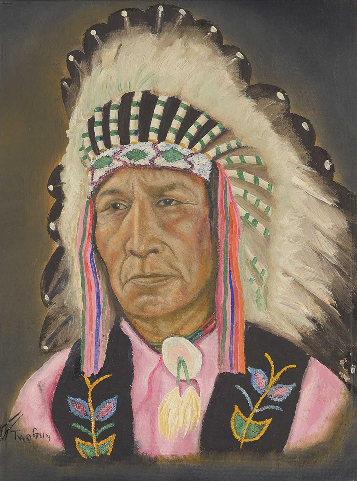 Percy [Two Gun] Plain Woman - Untitled - Indian Chief with Pink Shirt