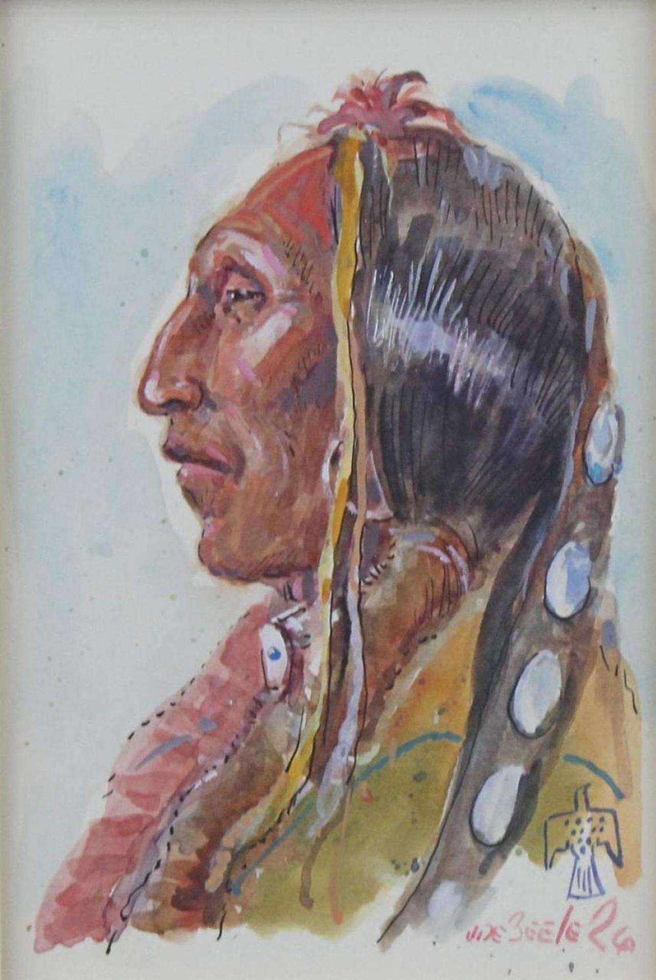 Joe Neil Beeler (1931-2006) - Portrait of an Indian Chief