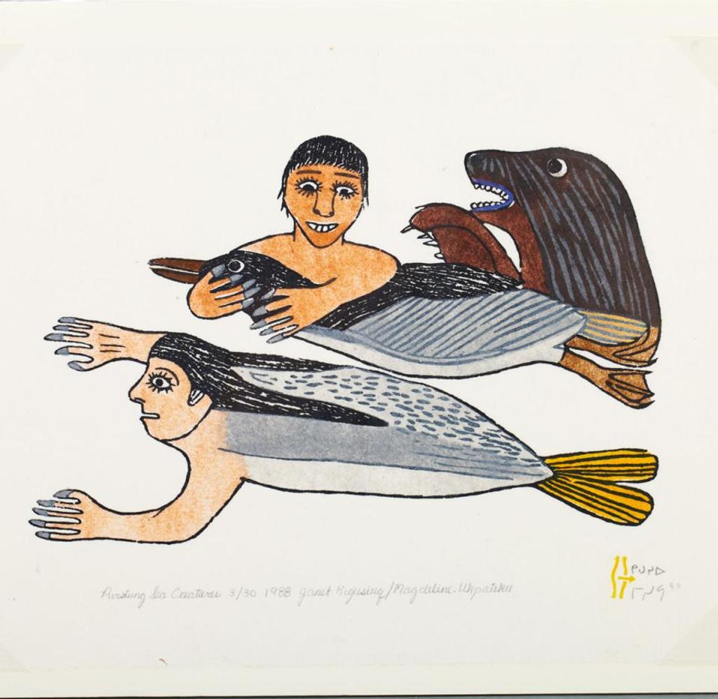 Janet Kigusiuq (1926-2005) - Pursuing Sea Creatures