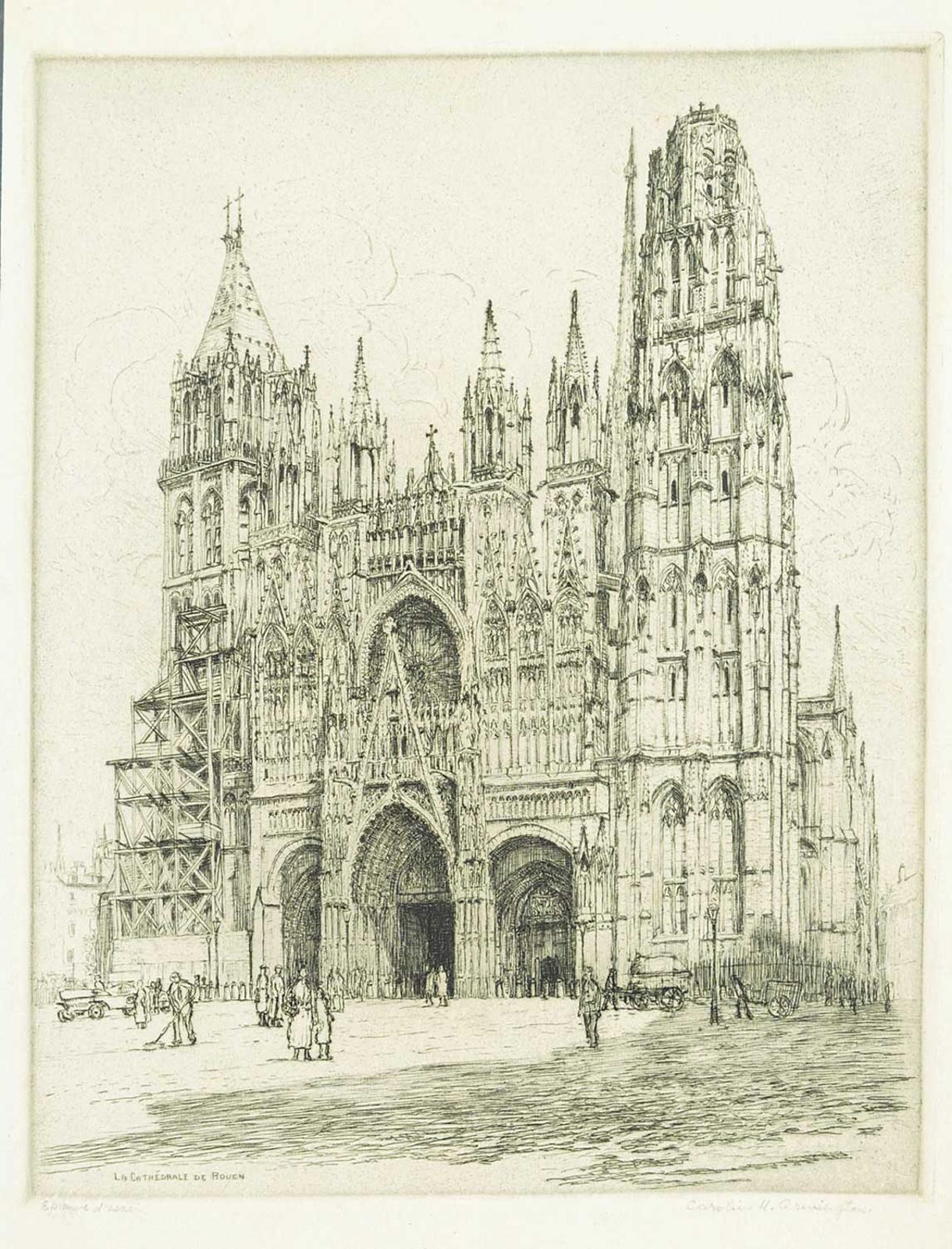 Caroline Helena Armington (1875-1939) - La Cathedral de Rouen  #Eprouver d'essai