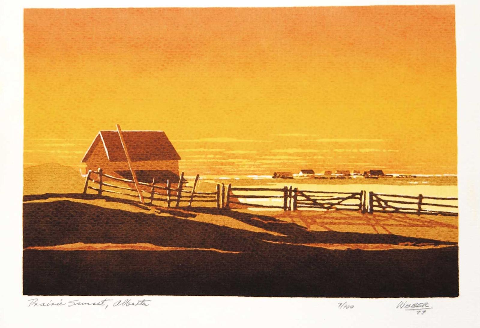 George Weber (1907-2002) - Prairie Sunset, Alberta  #7/100