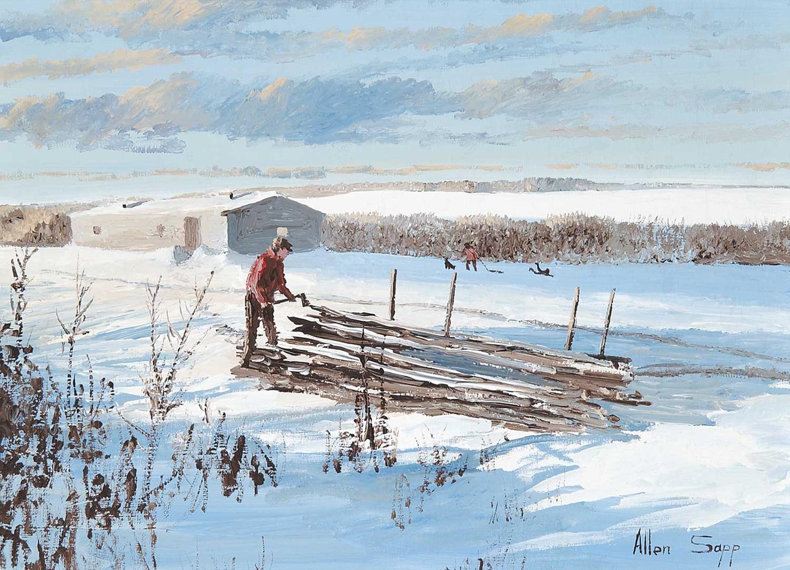 Allen Fredrick Sapp (1929-2015) - Untitled - Winter Chores