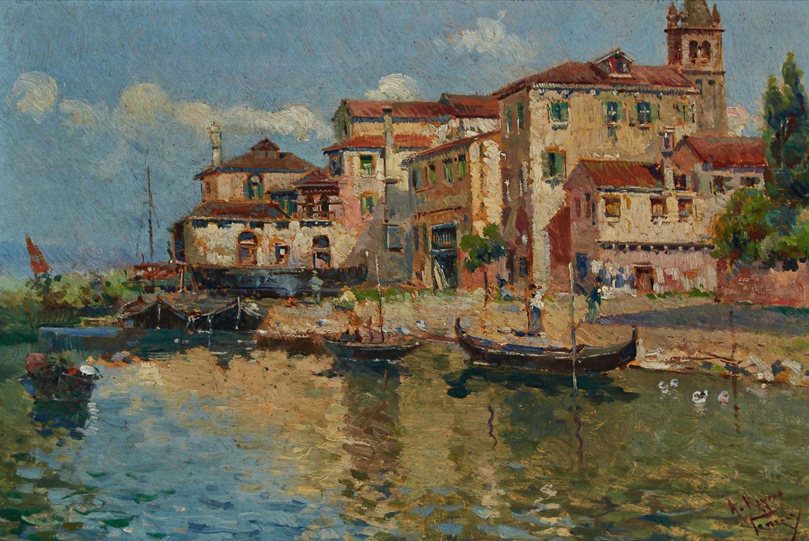 Antonio María de Reyna Manescau (1859-1937) - A Venetian Waterfront