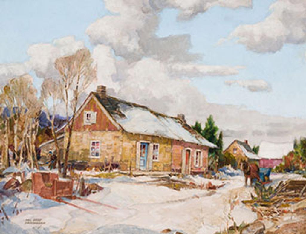Hal Ross Perrigard (1891-1960) - Old French Homes Motif - Near St. Janvier, Que.