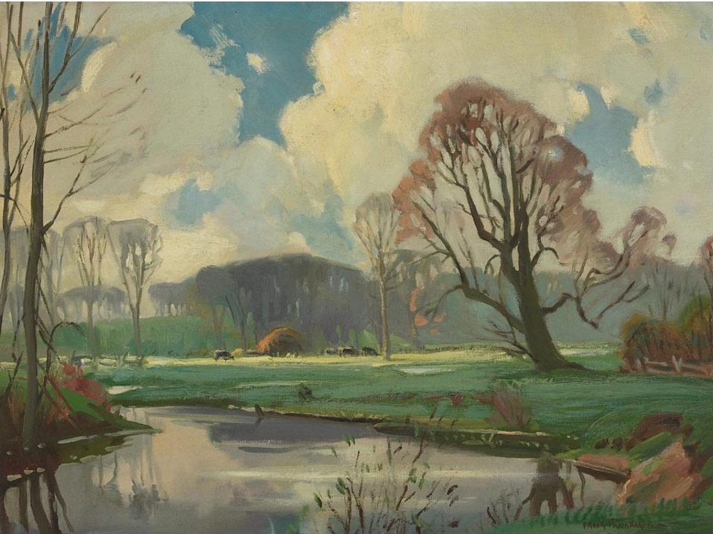 Frank Shirley Panabaker (1904-1992) - Cattle Grazing By A Pond, Spring