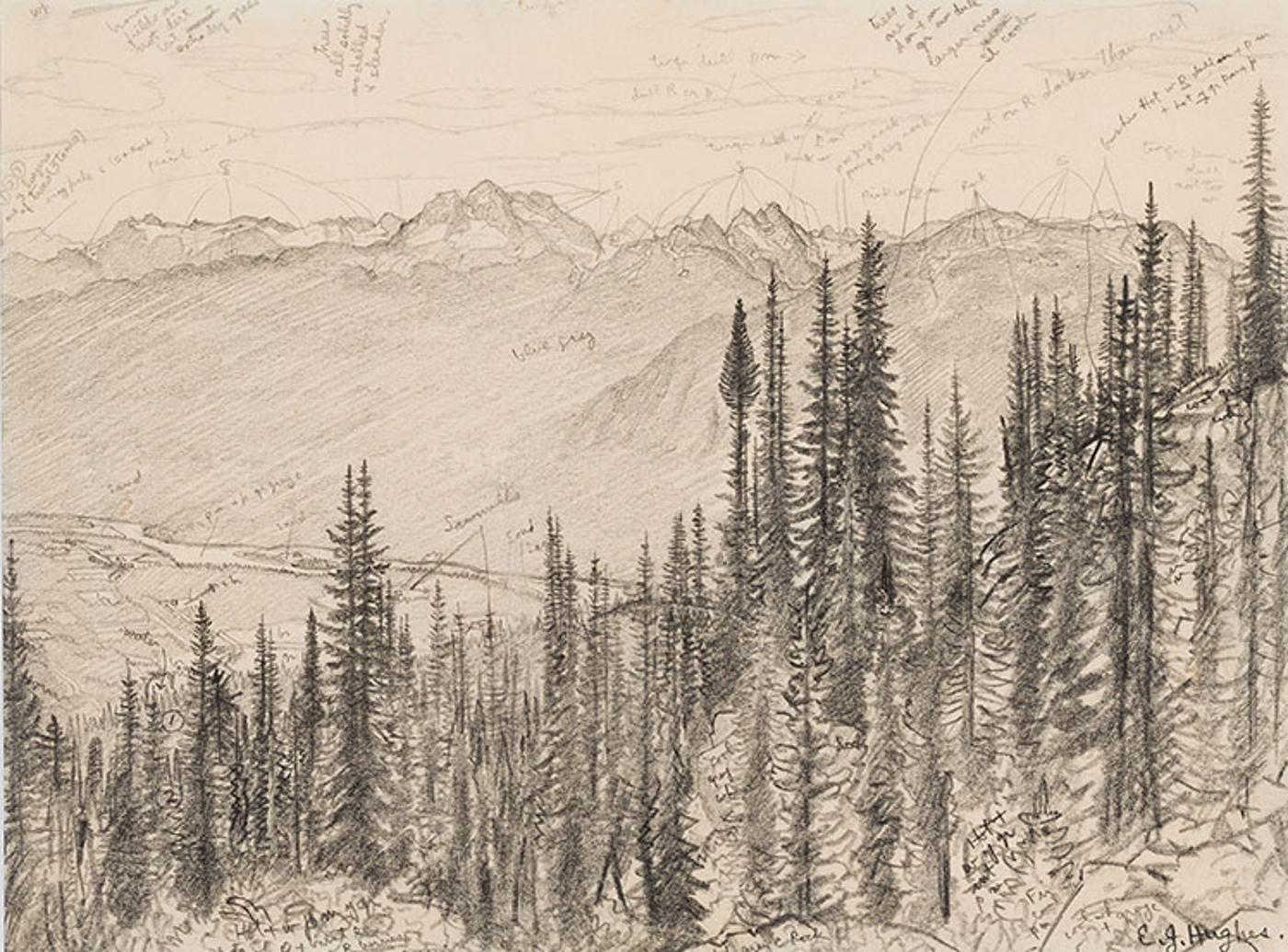Edward John (E. J.) Hughes (1913-2007) - View From Mount Revelstoke