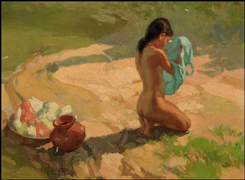 Fernando Cueto Amorsolo (1892-1972) - Girl Bathing