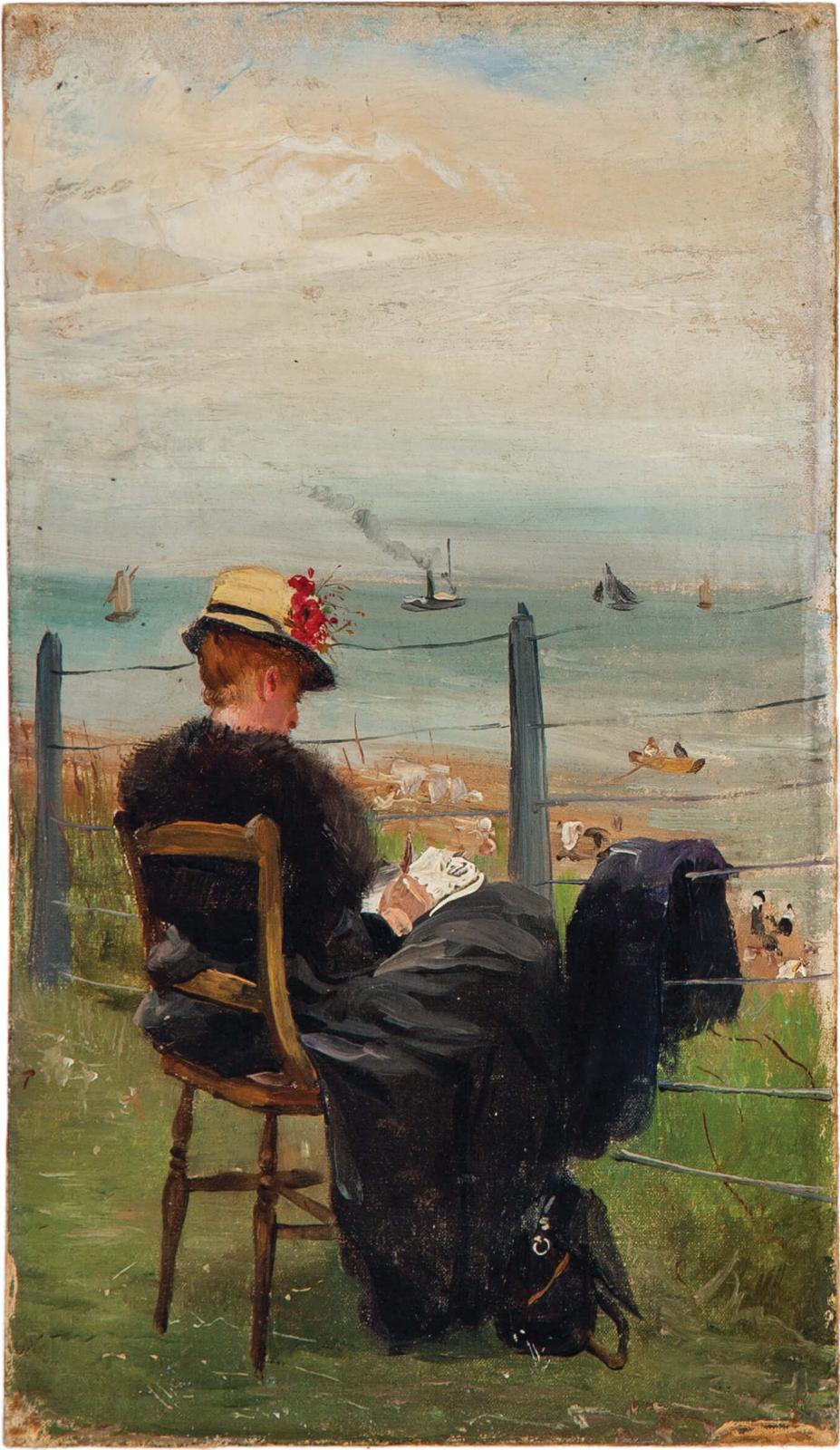 Paul Peel (1860-1892) - Lady Reading By The Shore