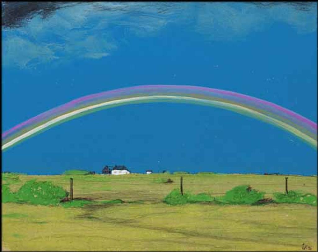 William Kurelek (1927-1977) - Rainbow over Chorney's Barn