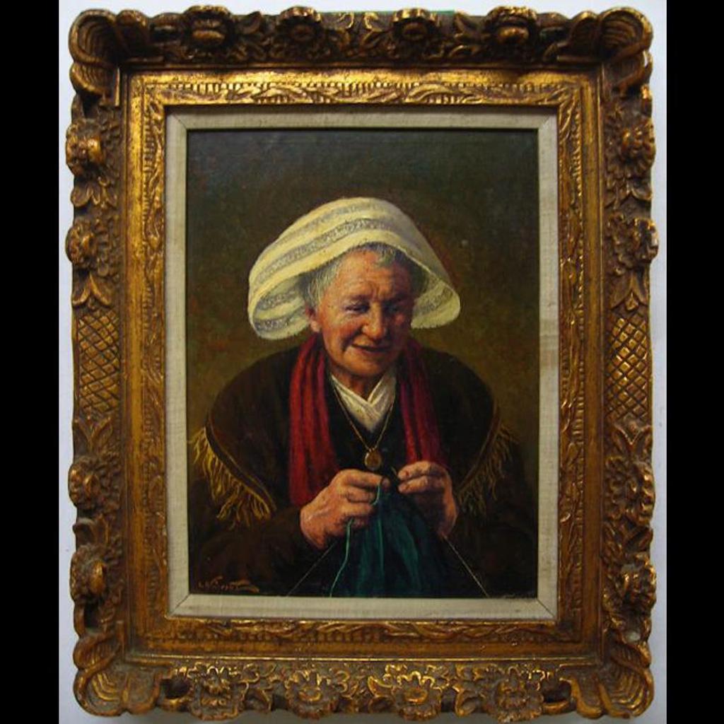 L. Noireaut - Old Woman Knitting