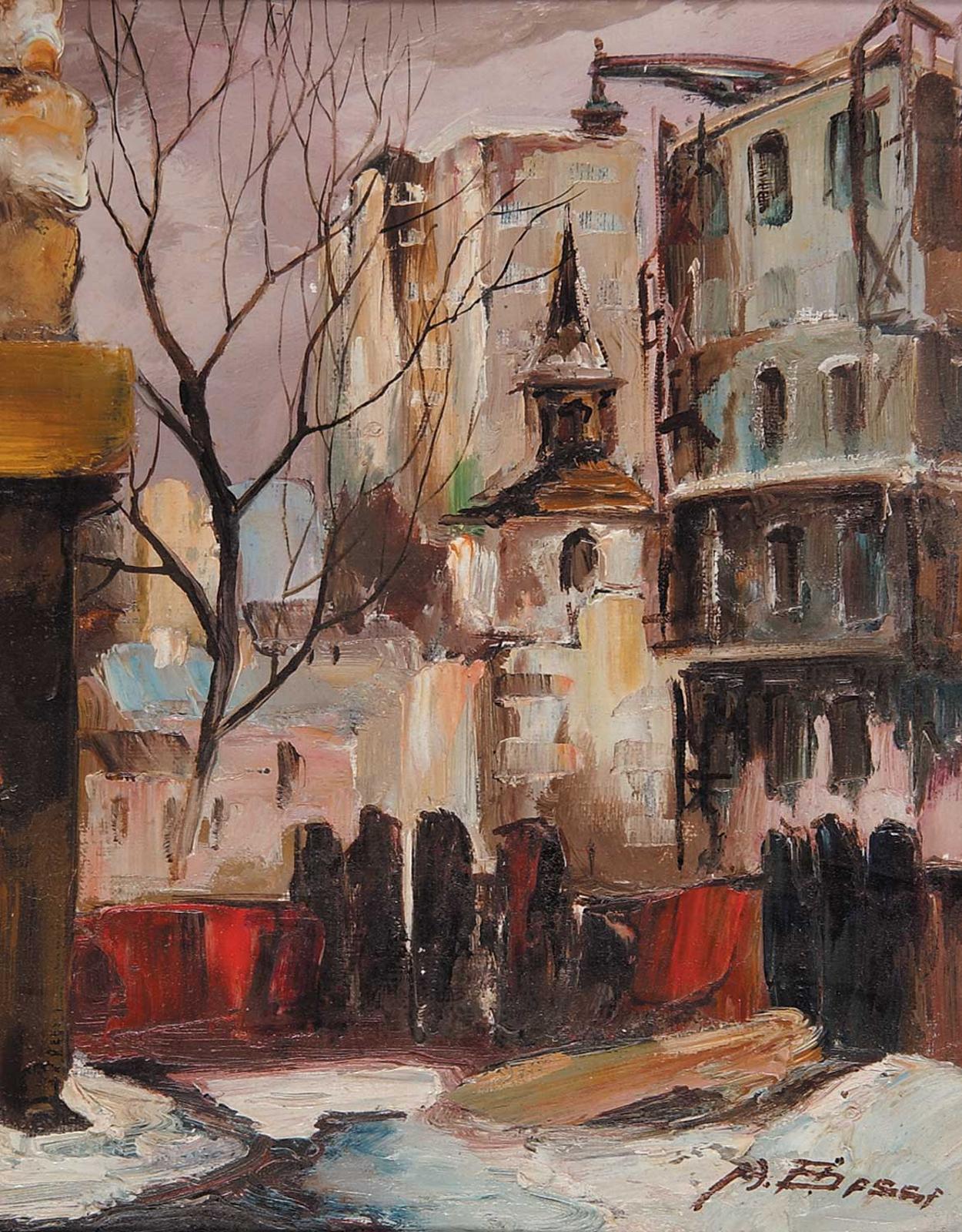 Andre Besse (1922-1972) - Untitled - Montreal Winter Street Scene