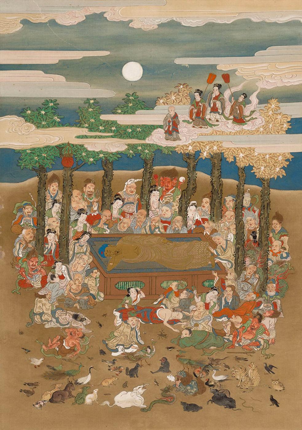 Japanese Art - A Japanese Nehan zu Painting