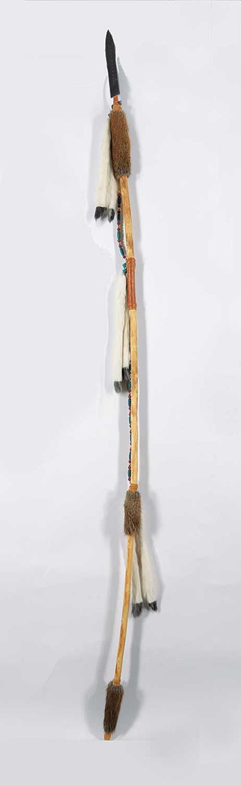 First Nations Basket School - Untitled - Decorated Fur and Beaded Spear