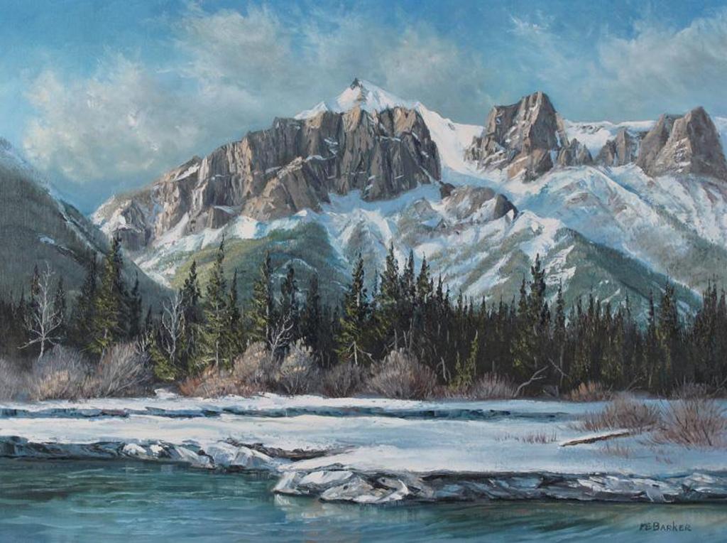 Marion E. Barker (1936-2016) - Winters Light, Rundle Range By Canmore