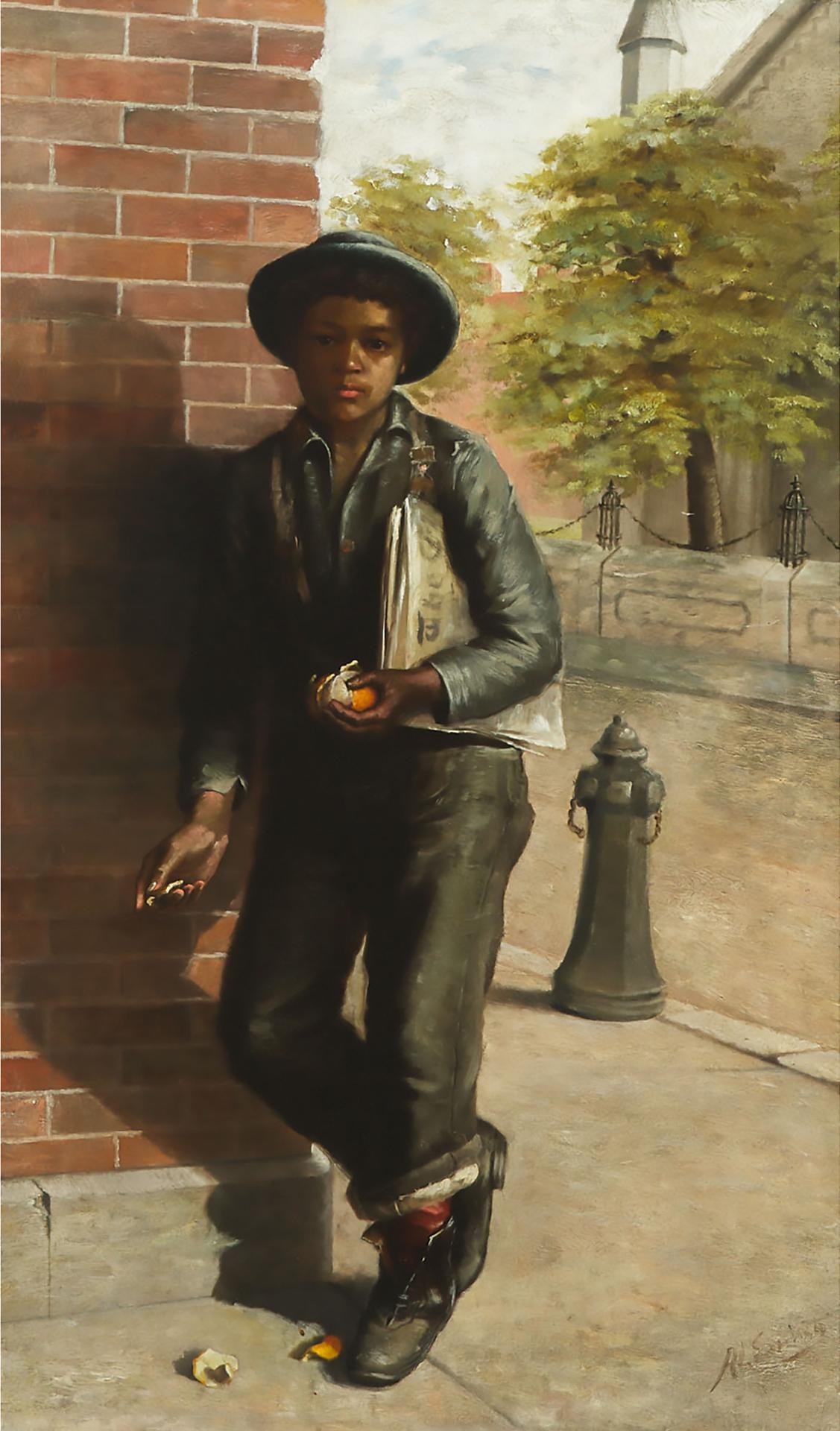 Albert Leslie Smith (1862-1932) - The Newsboy, Homer, Ny, 1889