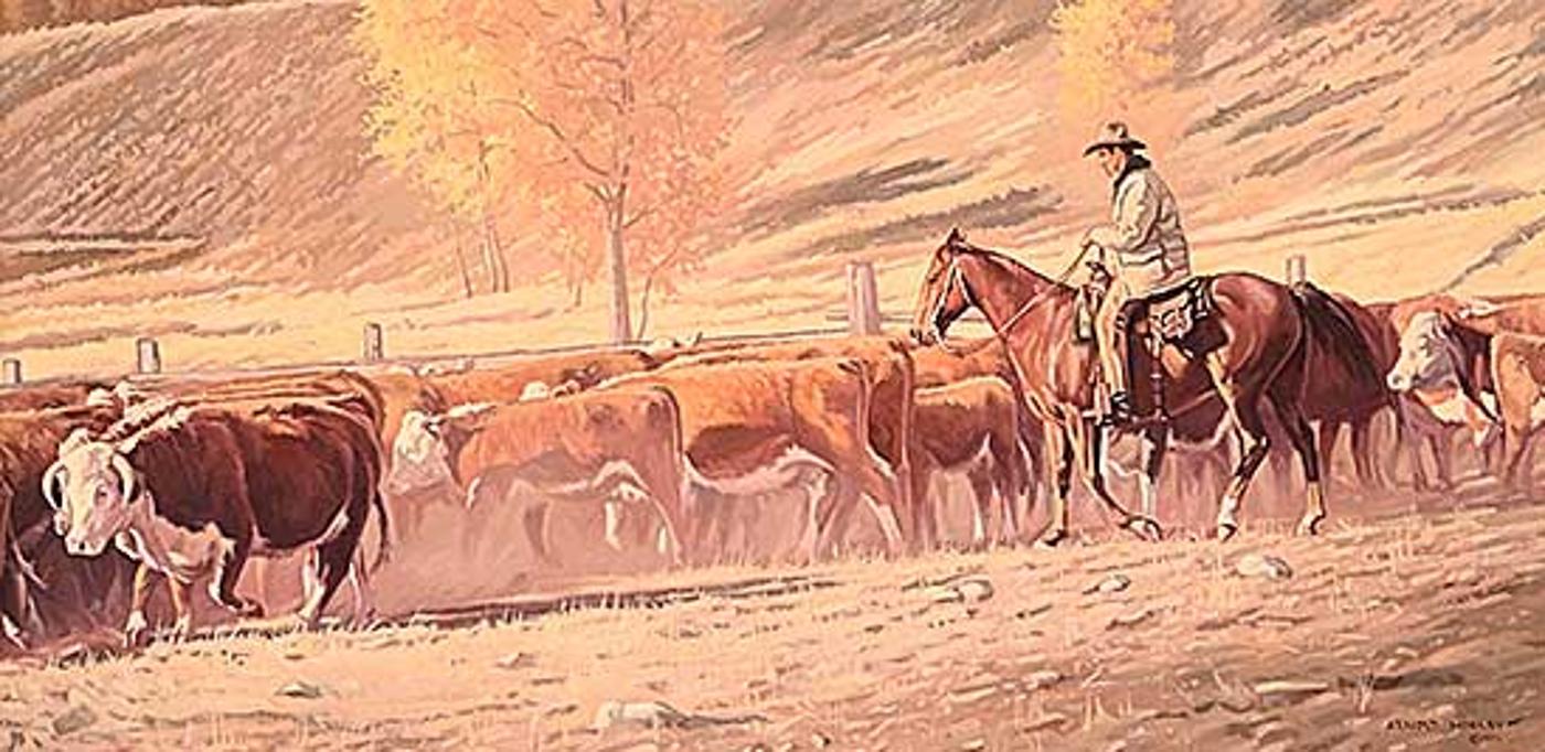 Arnold Mosley (1941) - Working Cattle