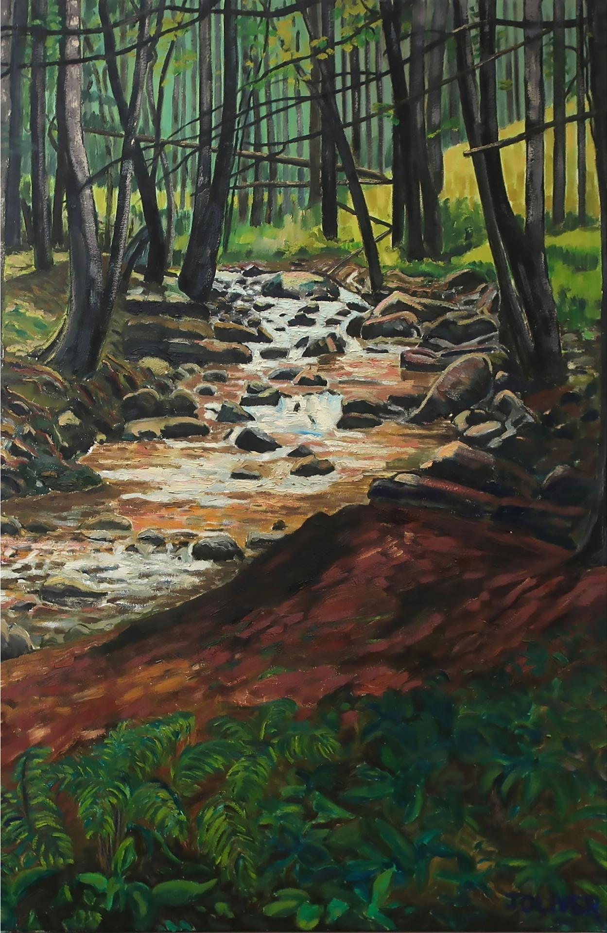 John Oliver (1939) - Wooded Stream On Trail To Provoking Lake
