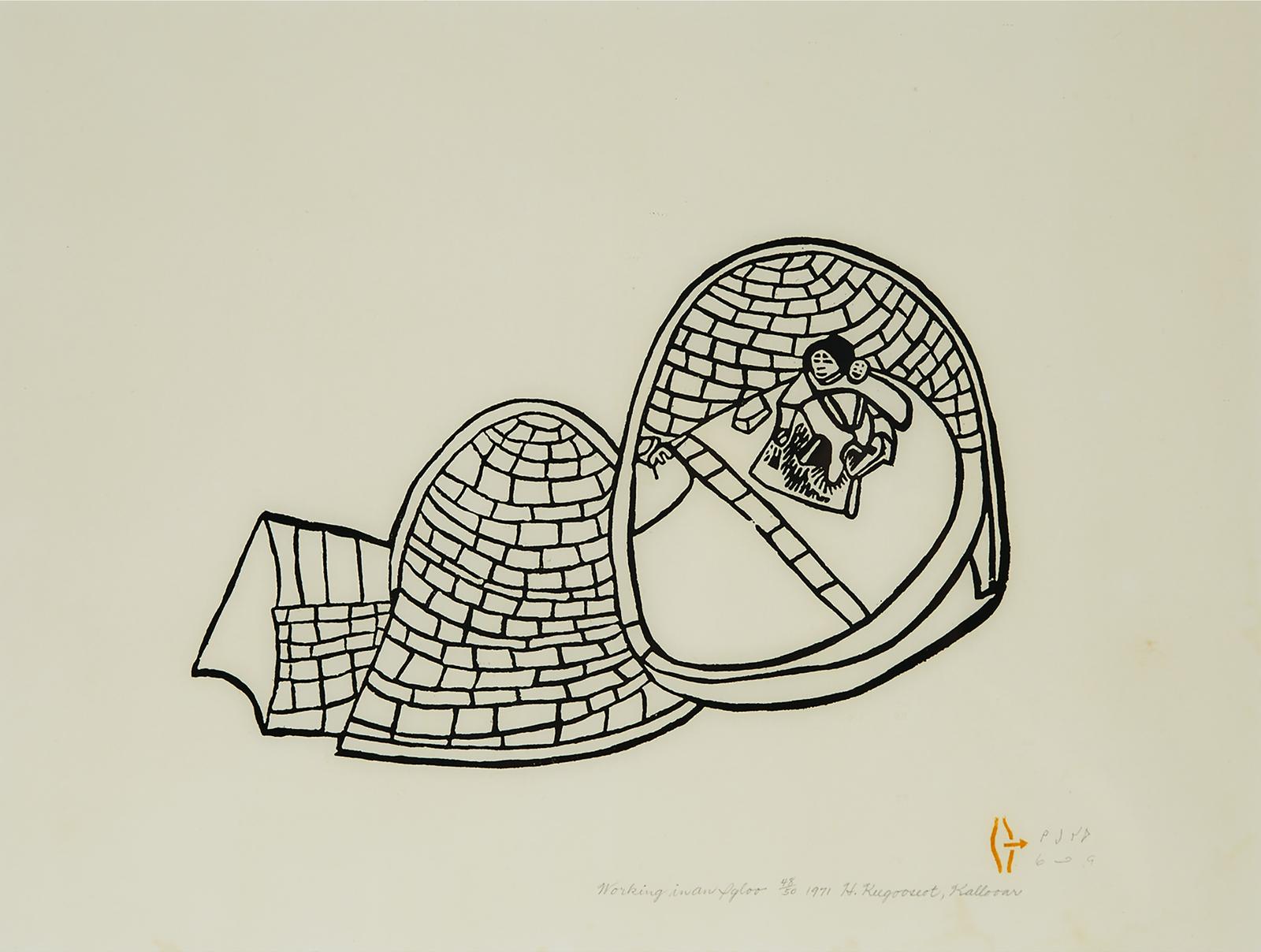 Hannah Kigusiuq (1931-1995) - Working In An Igloo