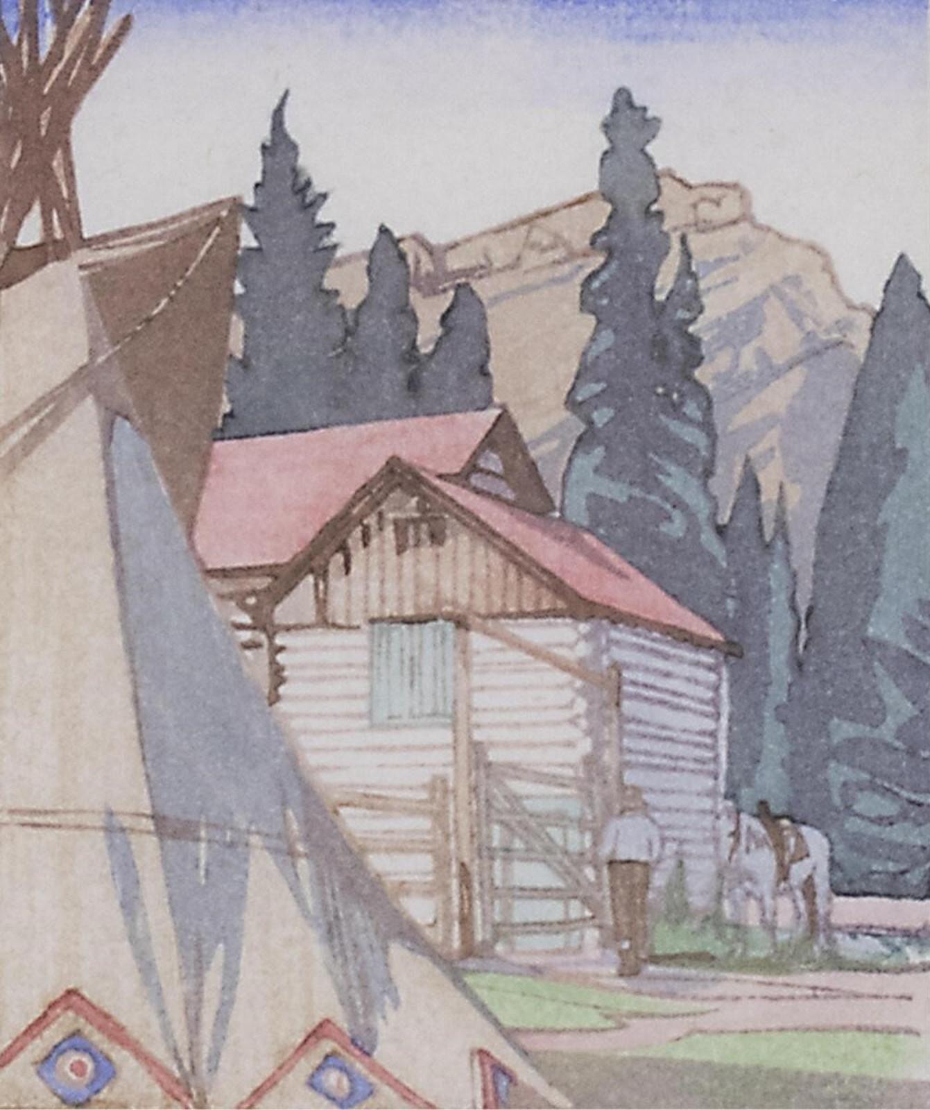 Walter Joseph (W.J.) Phillips (1884-1963) - Corral At Banff; 1941