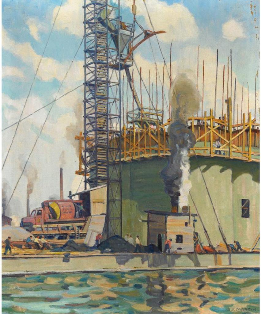 Bernice Fenwick Martin (1902-1999) - Building Of Victory Mills, Toronto Harbour