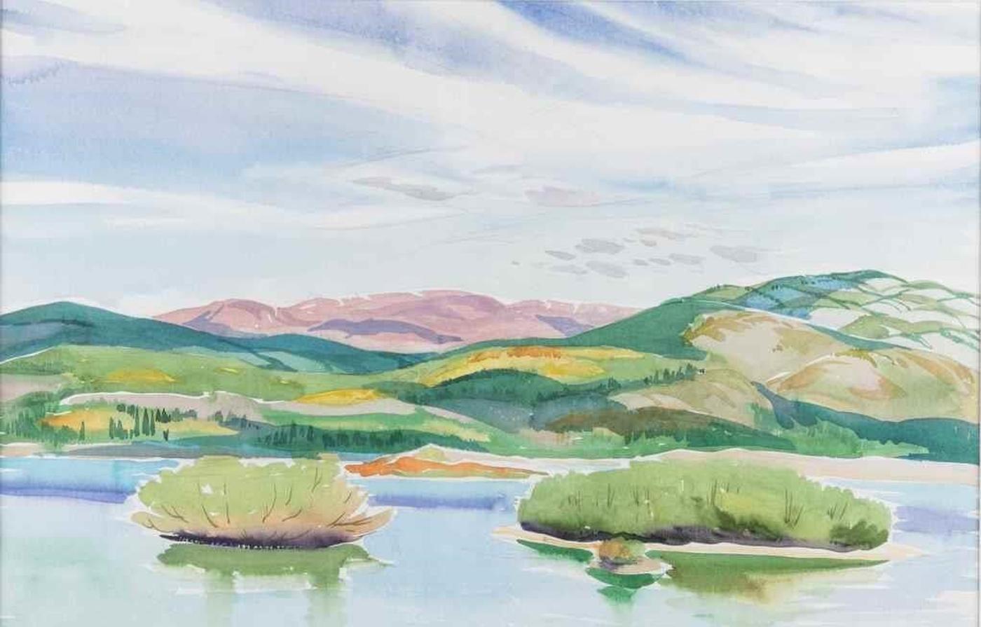 Doris Jean McCarthy (1910-2010) - Yukon River at Whitehorse, 1986