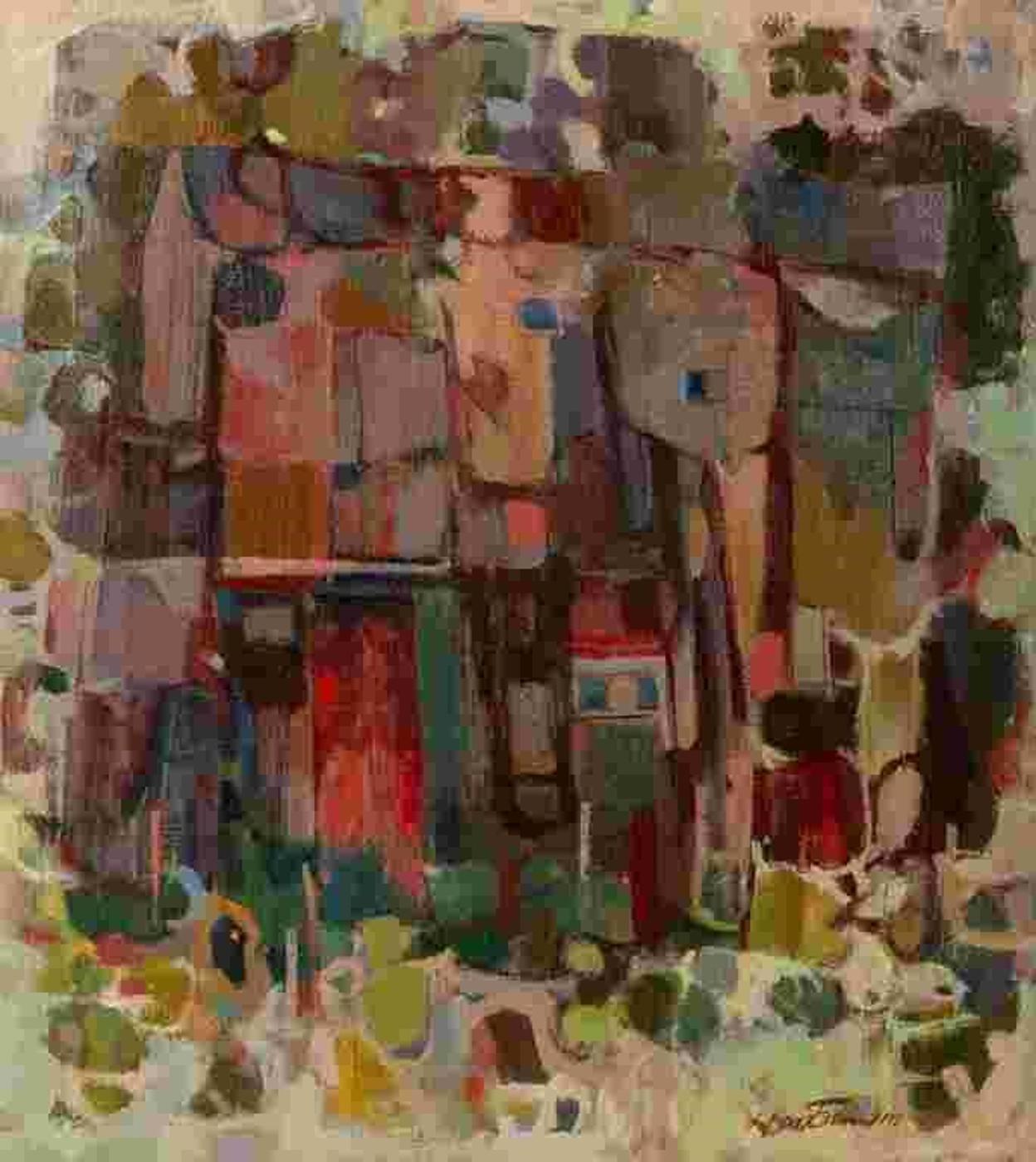 Donald MacKay Houston (1916-2004) - Barn with Red Door (1988)