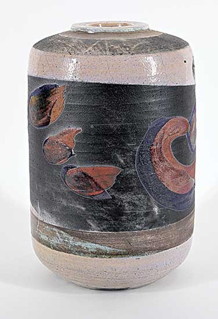 Walter Gibson Dexter (1931-2015) - Untitled - Blue and Peach Raku Vase