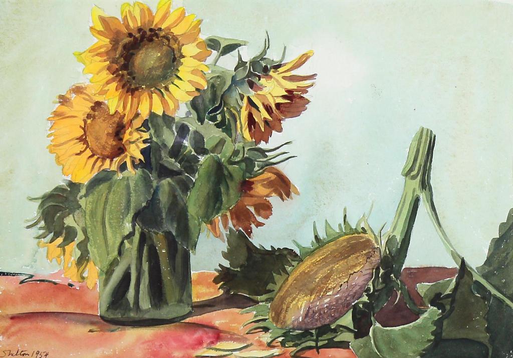 Margaret Dorothy Shelton (1915-1984) - Still Life, Sunflowers; 1954
