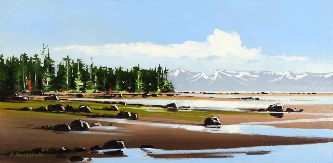 Allan Dunfield (1950) - Qualicum Beach, Low Tide; 2024