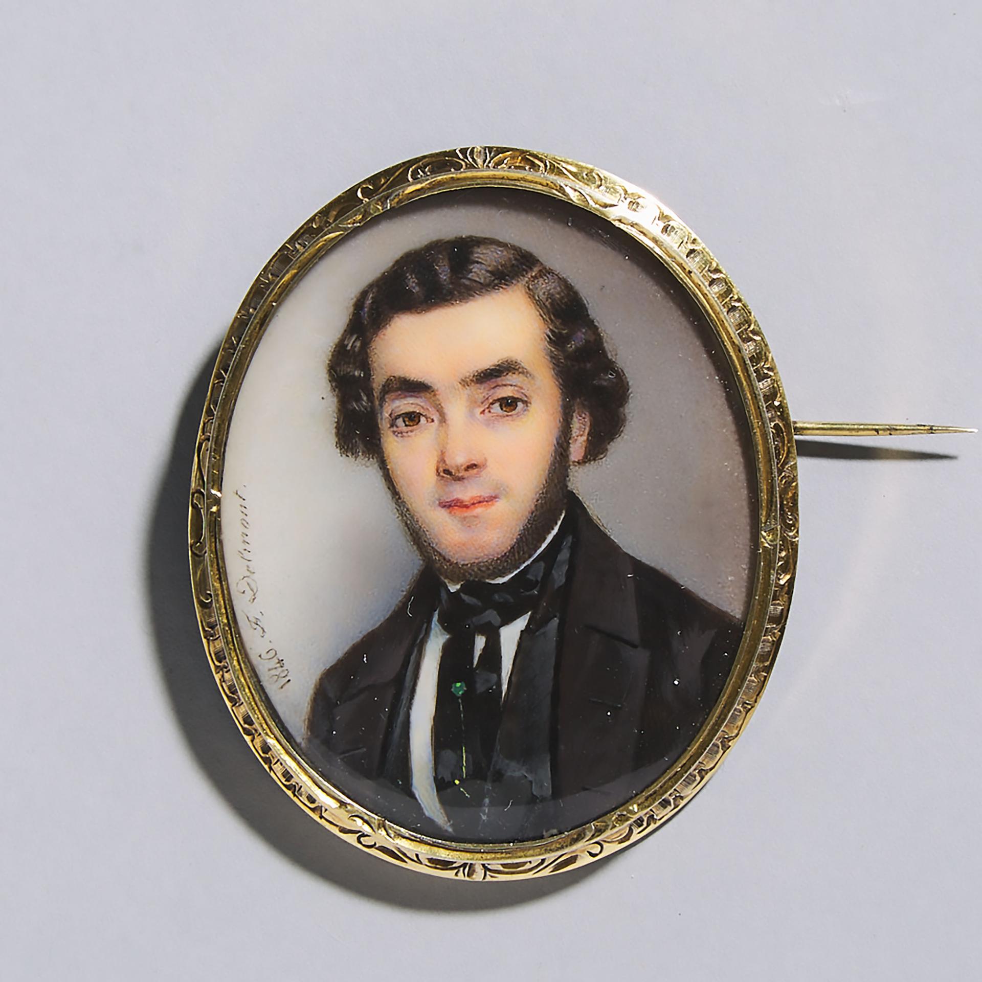 Félix Delmont (1794-1867) - Portrait Miniature Of A Gentleman, 1846