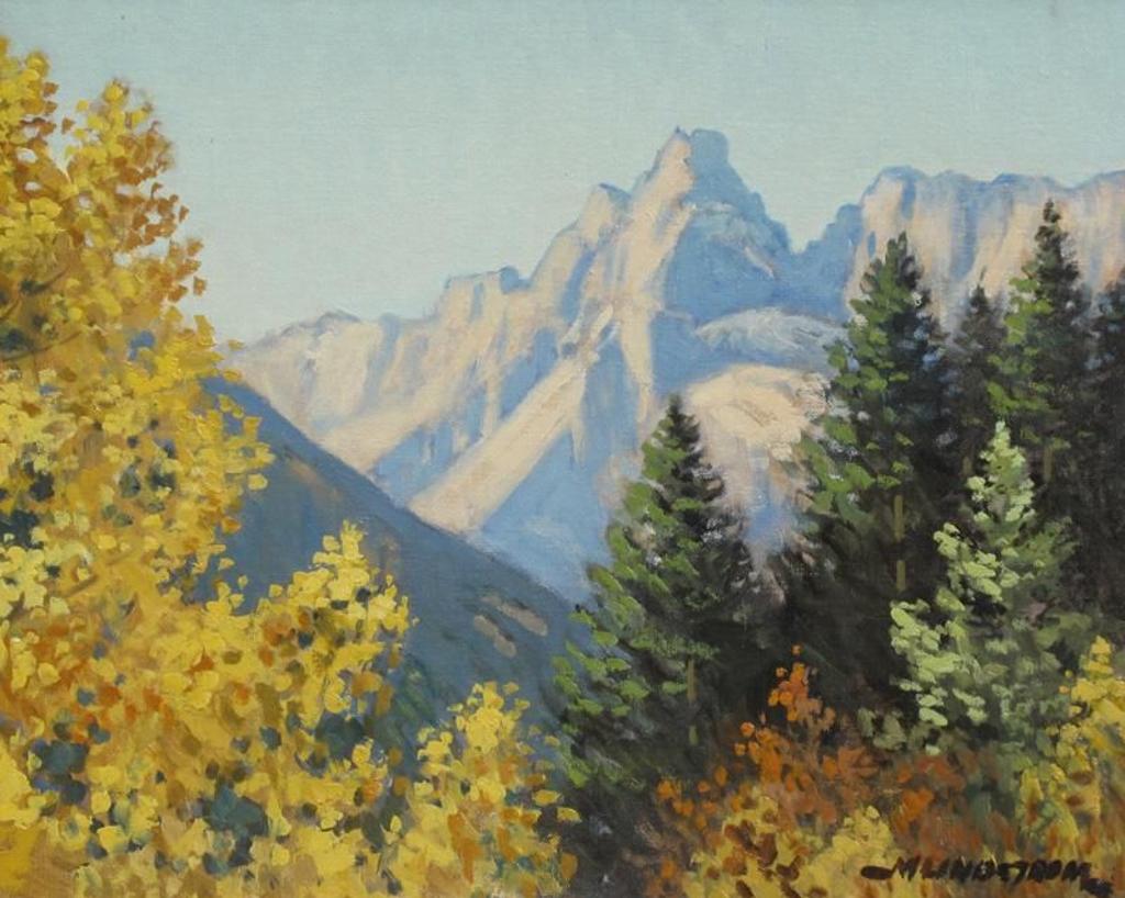 Matt Lindstrom (1890-1975) - Autumn Scene With Mountain Peaks