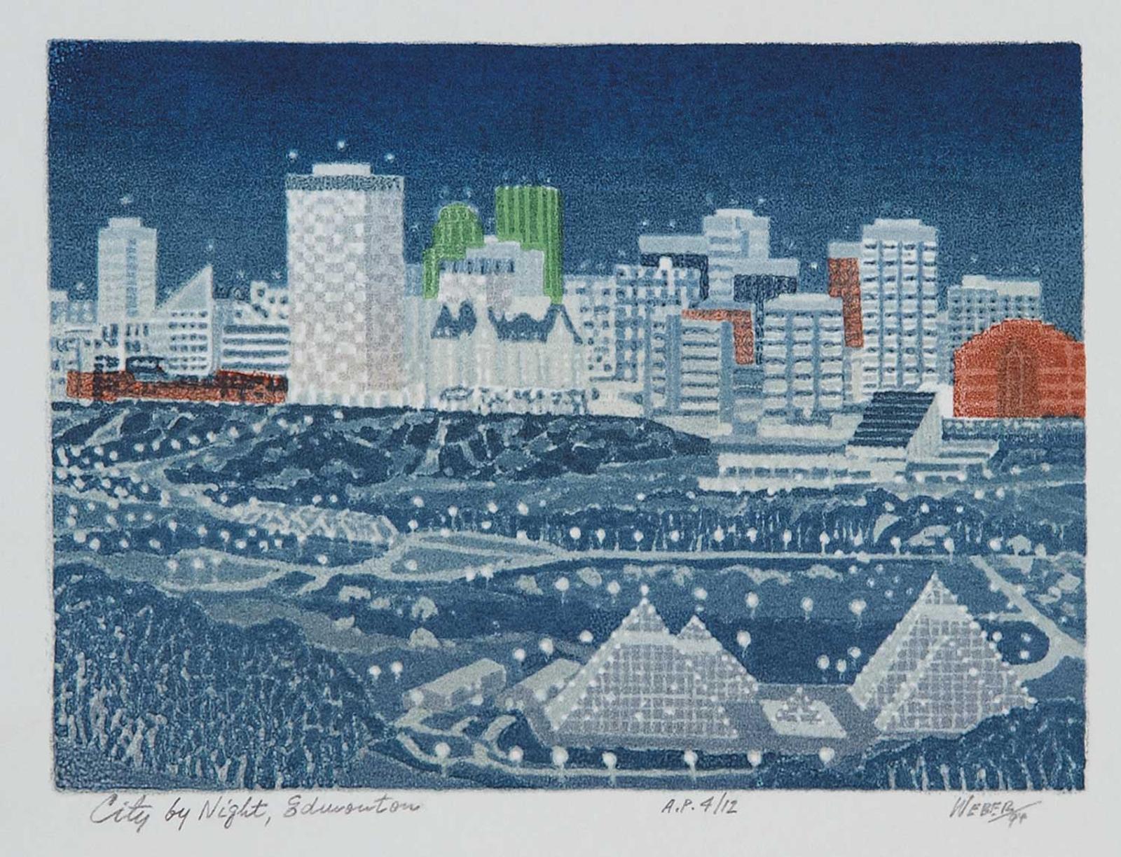 George Weber (1907-2002) - City by Night, Edmonton  #A.P. 4/12