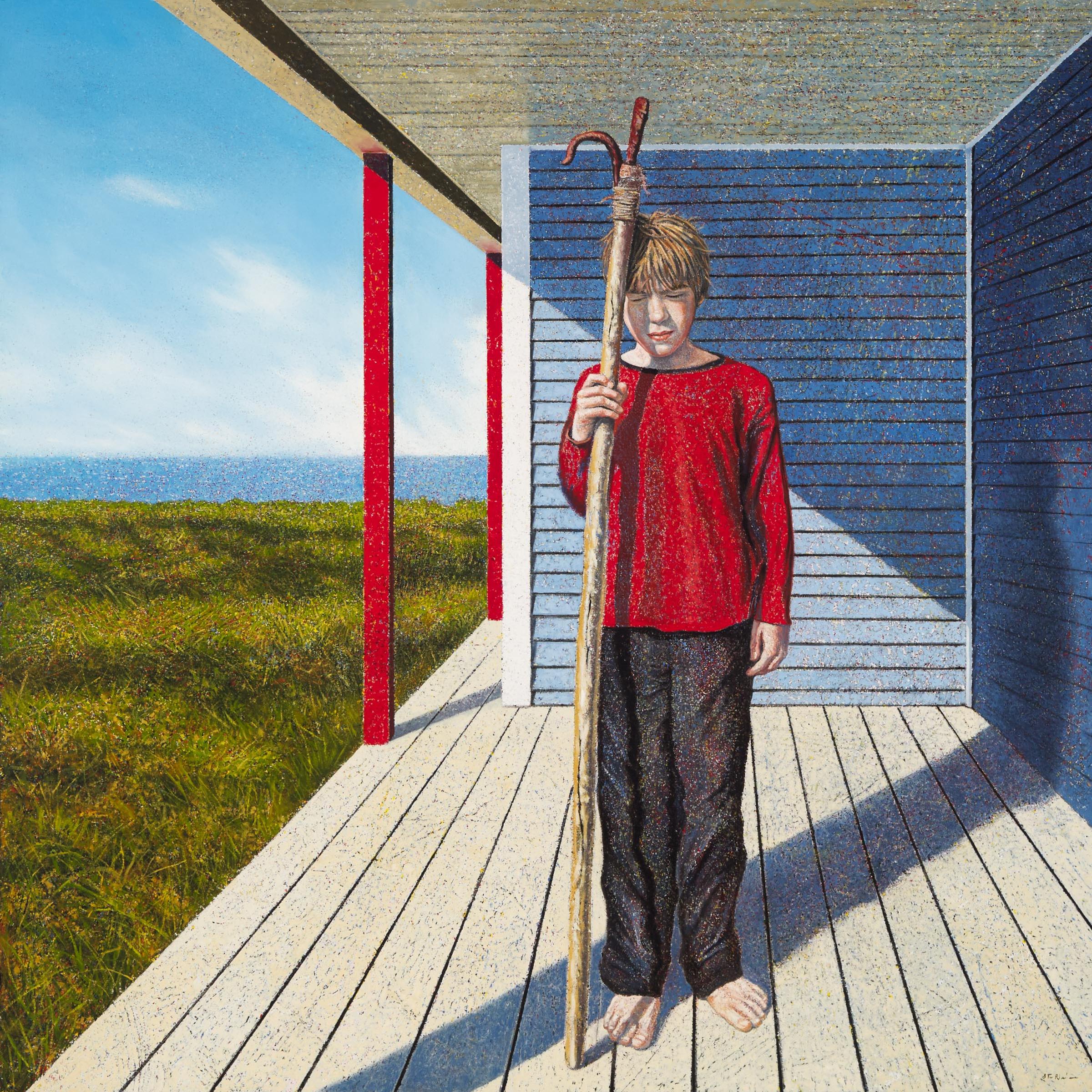 Steven Rhude (1959) - Boy With Gaff Hook - Ochre Pit Cove, 2014