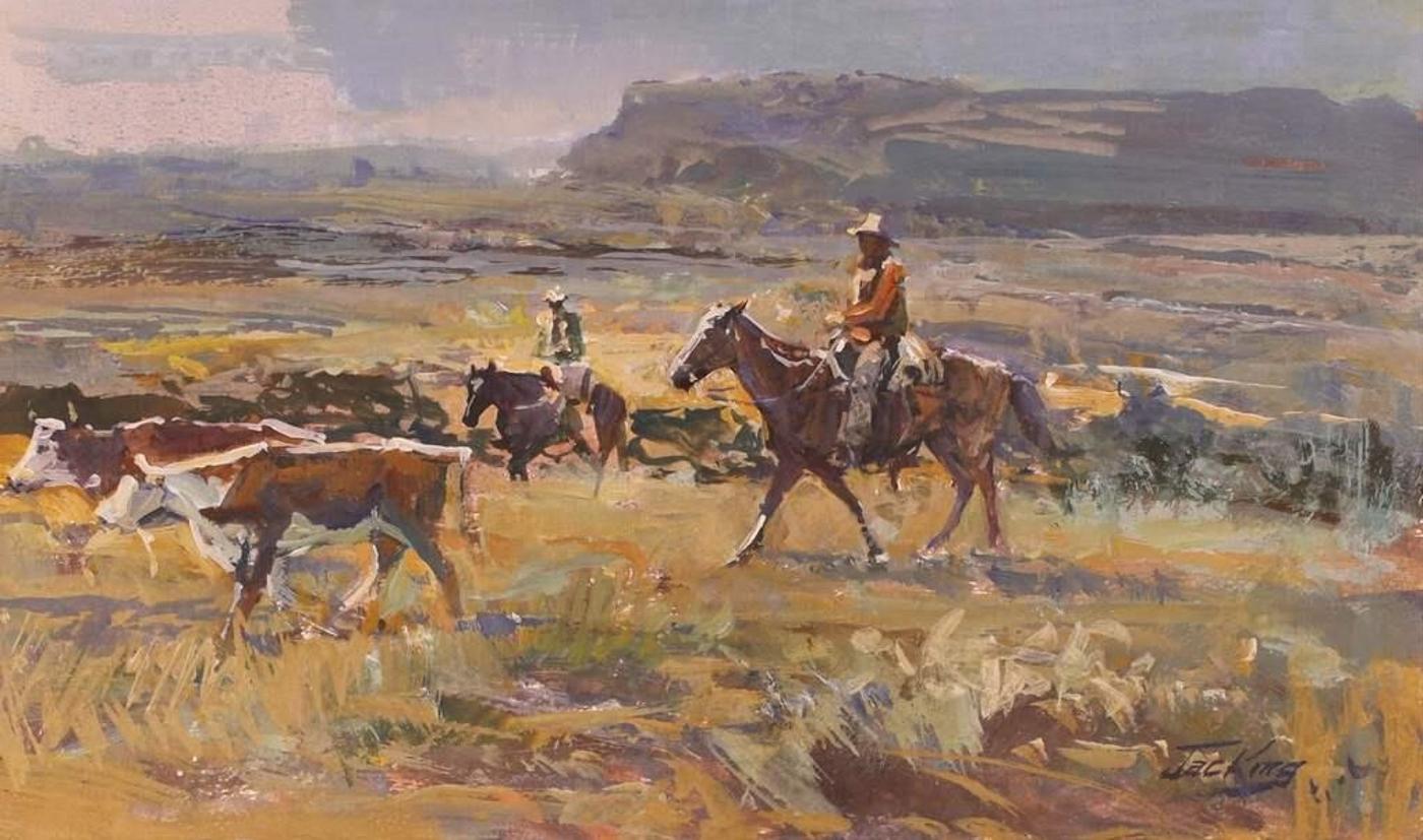 Jack [Jac] Elmo King (1920-1998) - Riders With Cattle On The Open Range