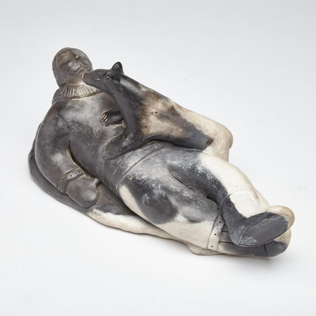 Roger Aksadjuak (1972) - Reclined Man And His Dog