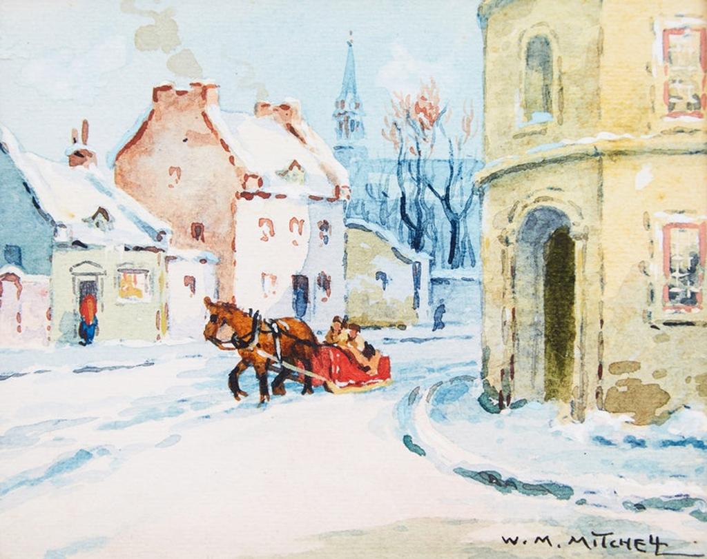 Willard Morse Mitchell (1879-1955) - A Street Corner in the Historic Old City of Quebec, P.Q; A Charming Snowscape in the Famous Laurentian Mountains, P.Q.