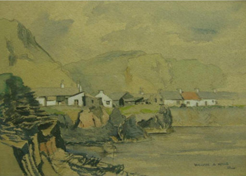 William A. Hogg - Coastal Houses; Boats On Shore