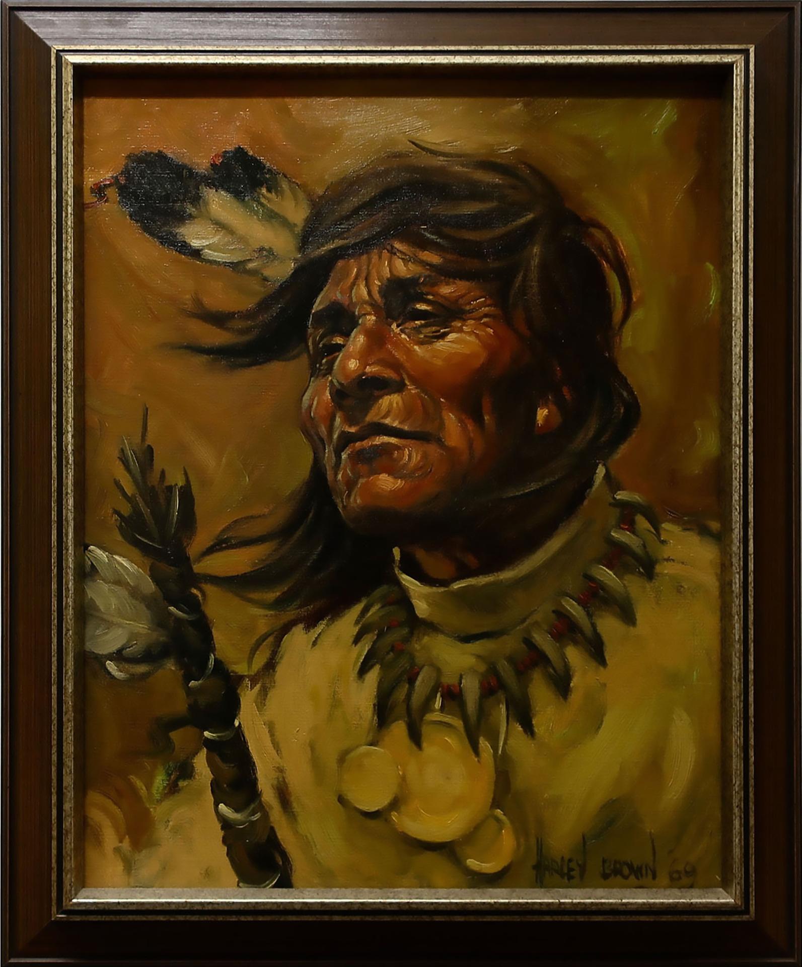 Harley W. Brown (1939) - Portrait Of An Indigenous Man