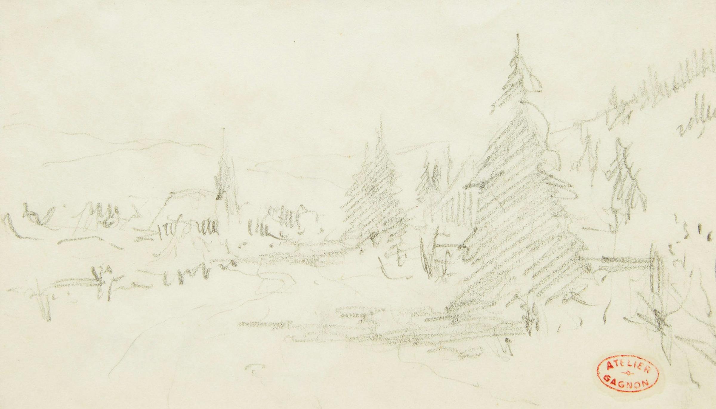 Clarence Alphonse Gagnon (1881-1942) - Church in Landscape