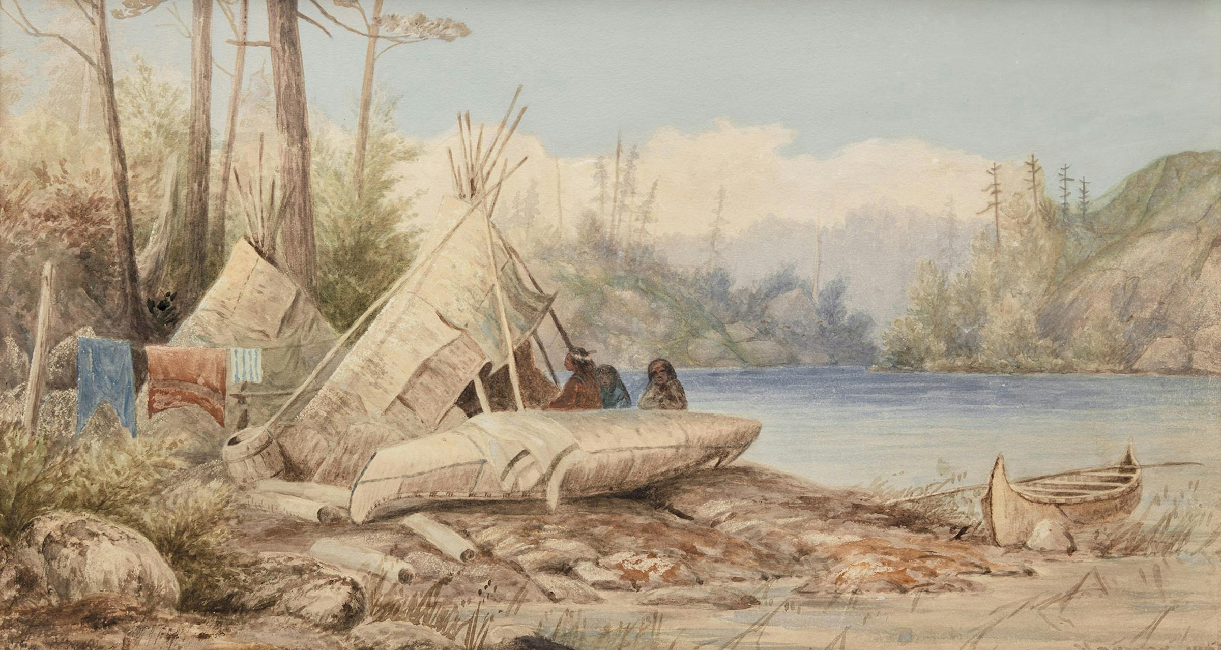 Frederick Arthur Verner (1836-1928) - Ojibwa Encampment on the Severn, 1876