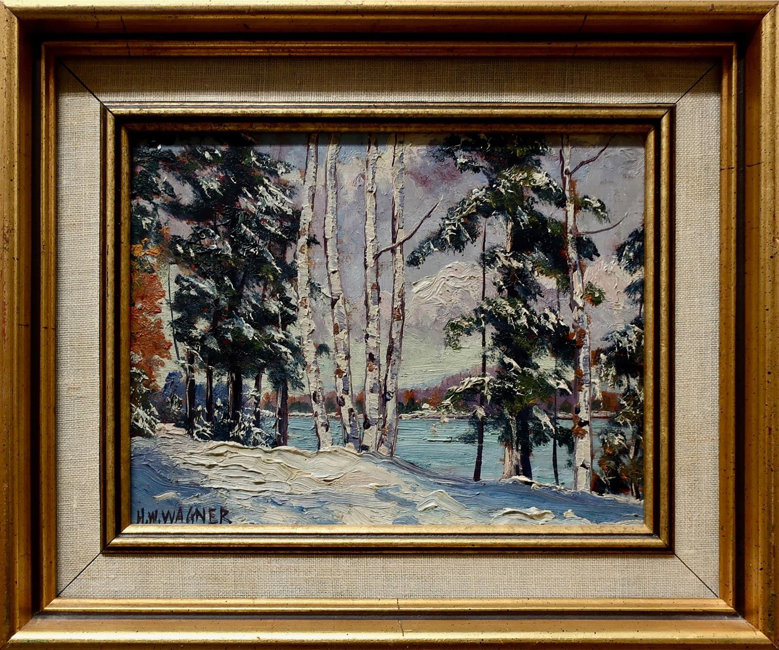 Herbert William Wagner (1889-1948) - Lake Thru Winter Birches