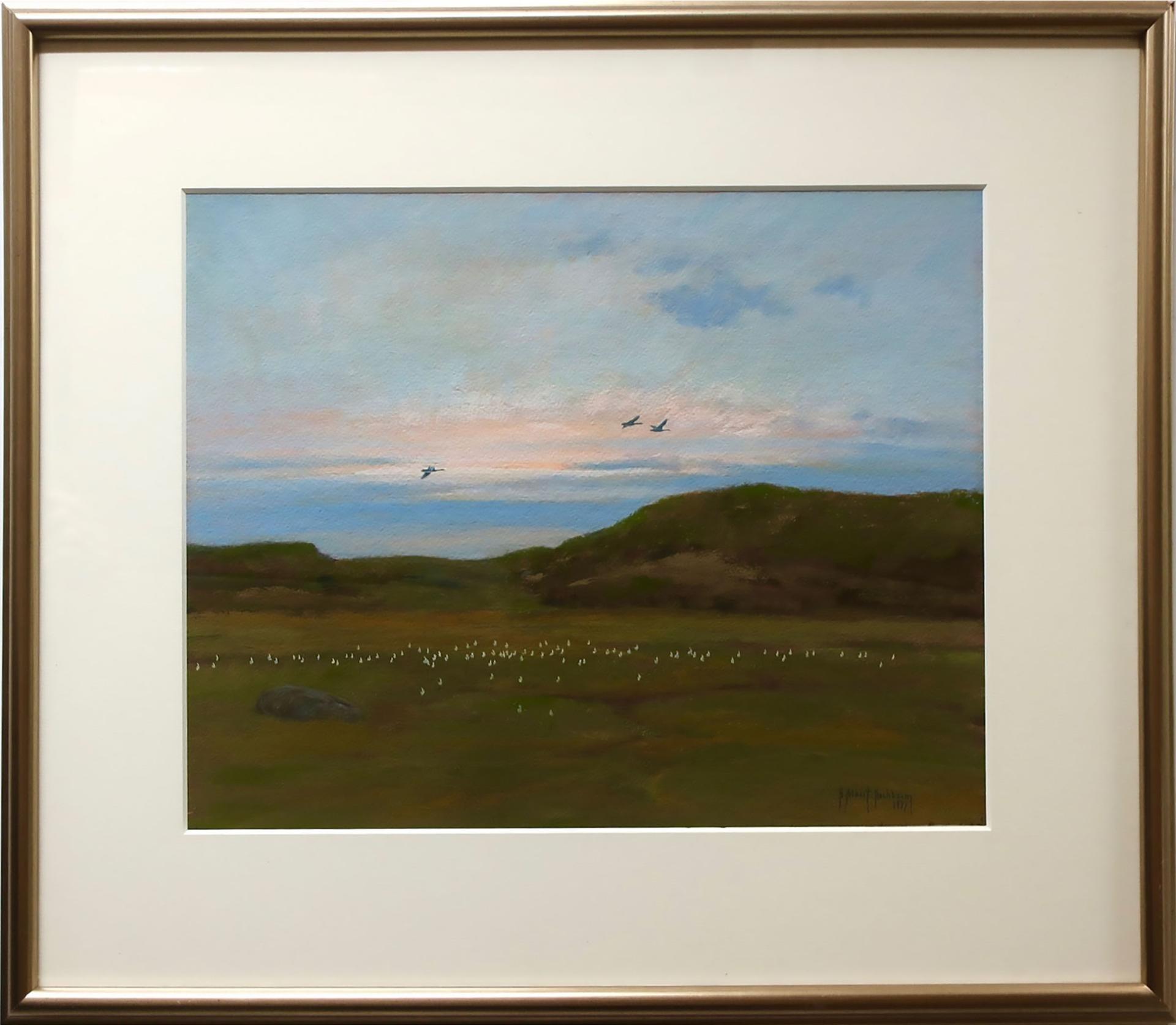 Hans Albert Hochbaum (1911-1988) - Untitled (Three Geese In Flight At Sunset)