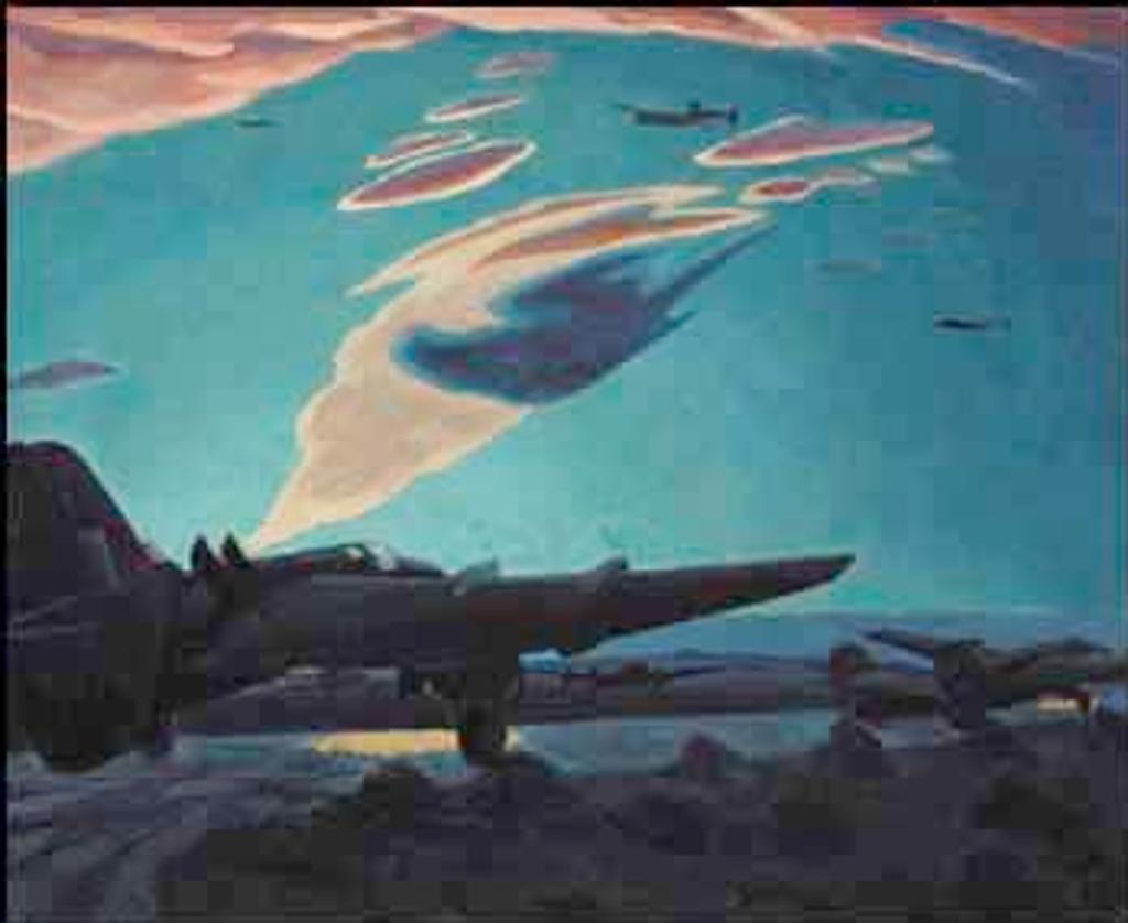 Edwin Headley Holgate (1892-1977) - British Aerodrome with Lancaster Bombers