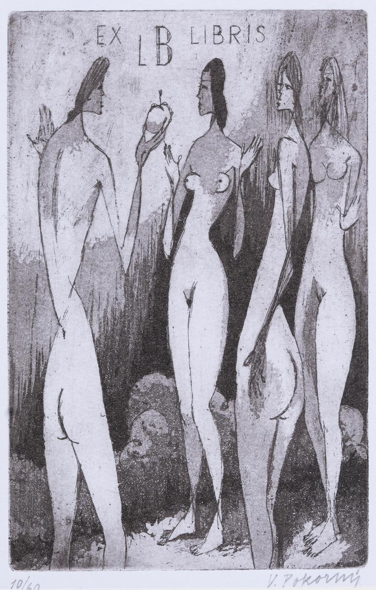 Vaclav Pokorny (1914-2005) - Untitled - Group of Standing Nudes