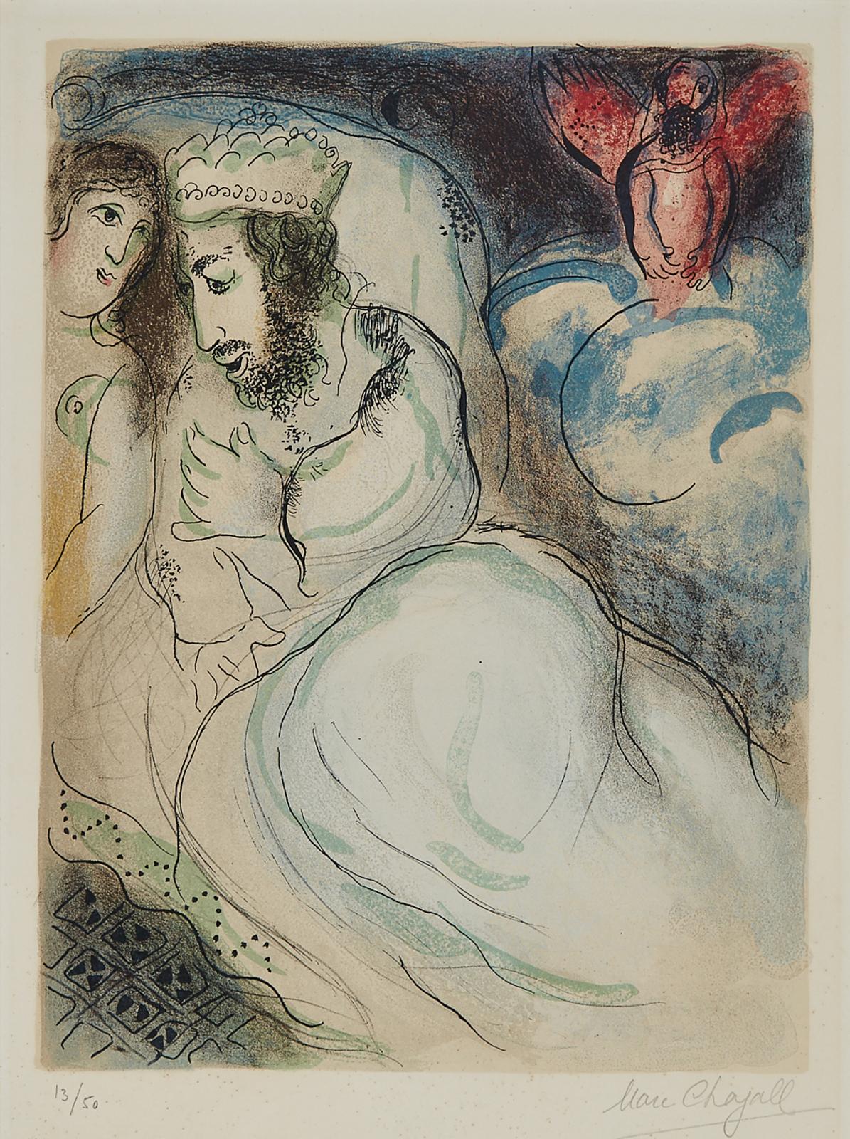 Marc Chagall (1887-1985) - Sara Et Abimelech (From Dessins Pour La Bible), 1960 [mourlot, 239]