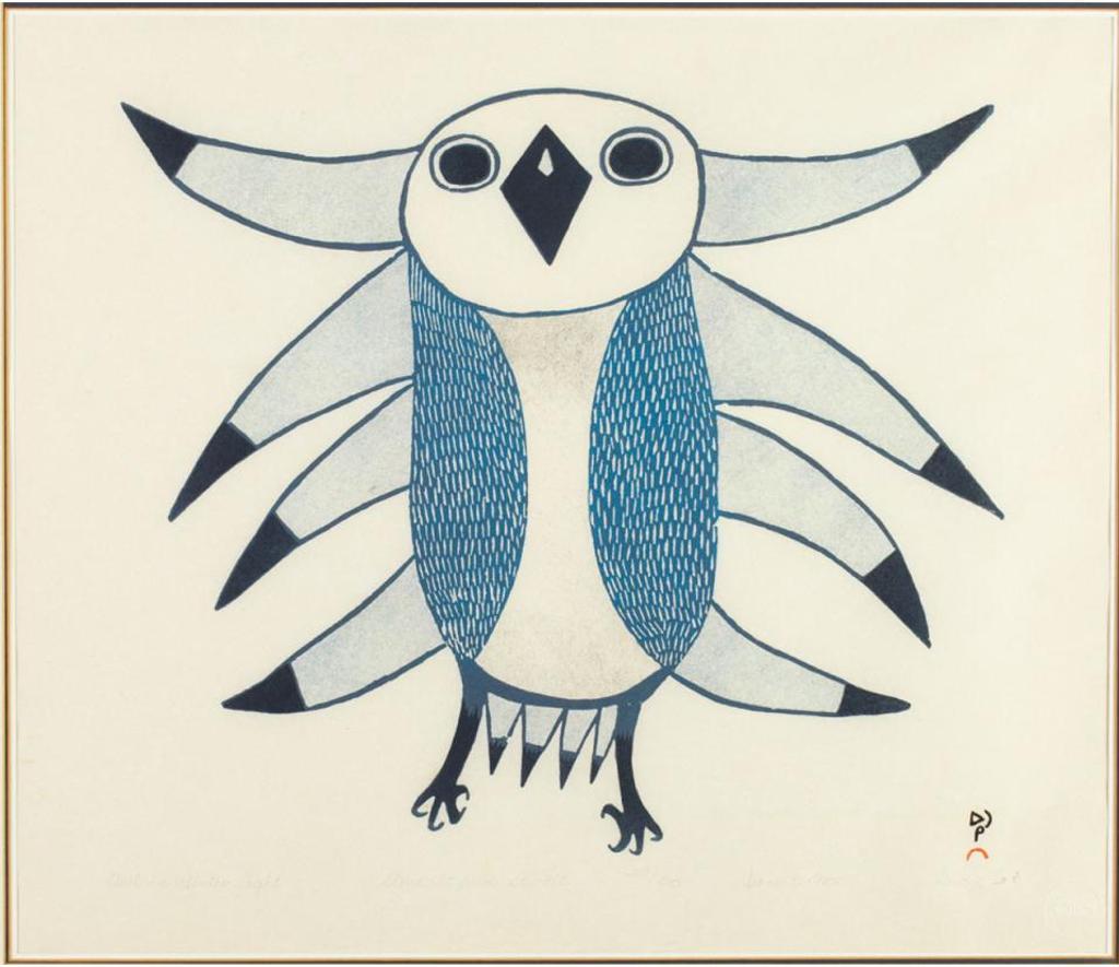 Lucy Qinnuayuak (1915-1982) - Owl In Winter Light