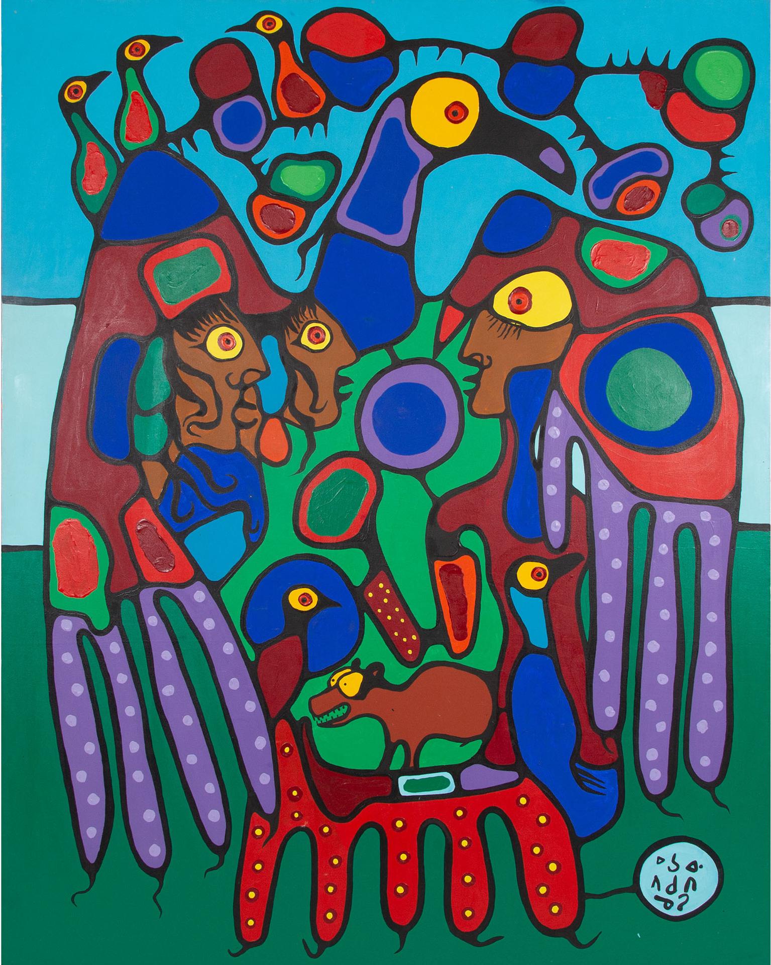 Norval H. Morrisseau (1931-2007) - Shaman And Animals