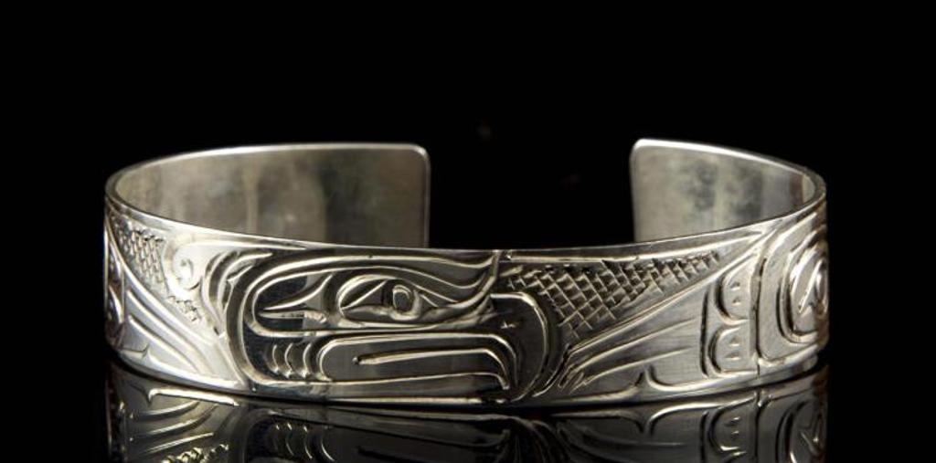 Don Wadhams - a silver cuff bracelet with Thunderbird design